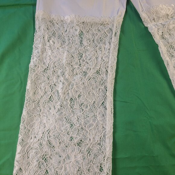 Rise Supply CO Women's 3 Jeans White Lace Mixed Straight Leg - Picture 3 of 10